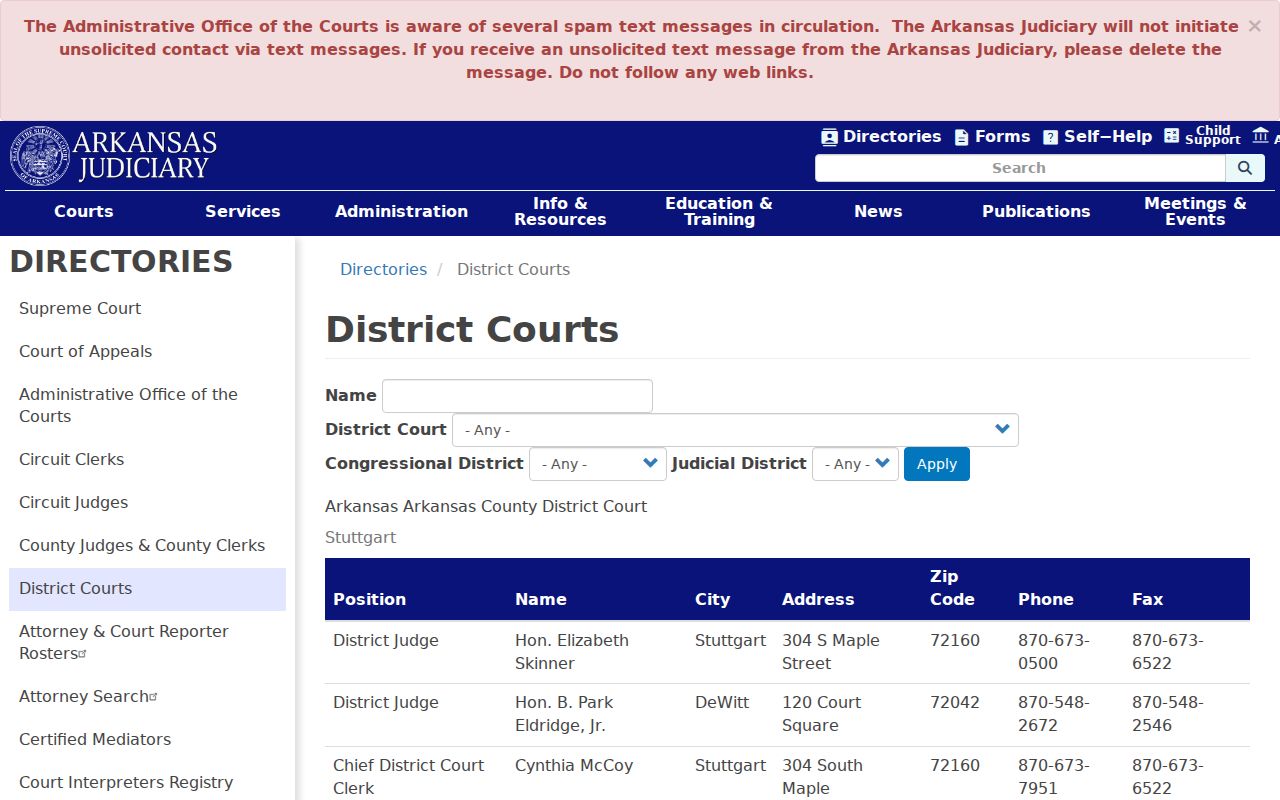 Lafayette County court calendar District Court directory