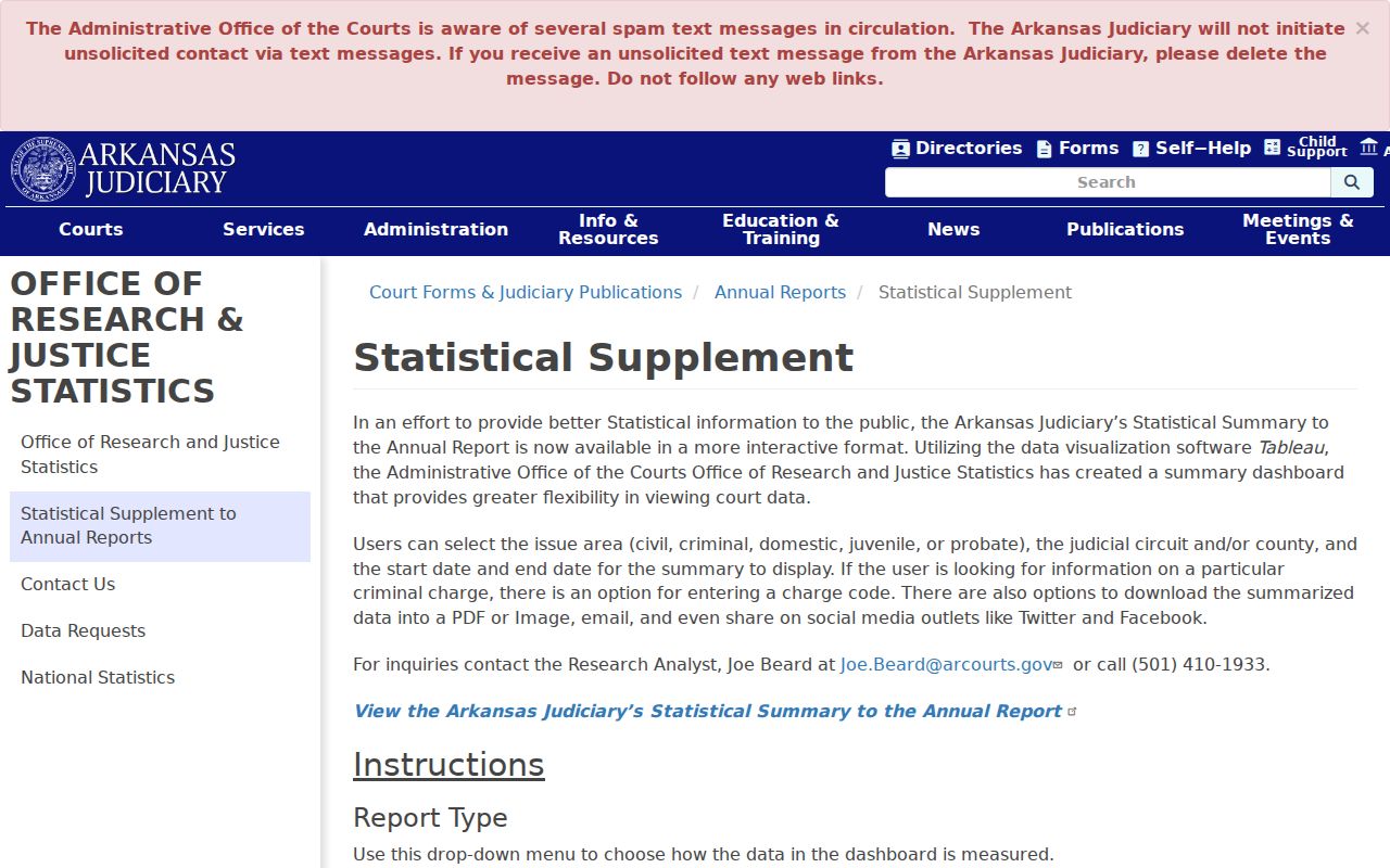Lafayette County criminal court docket statistical supplement