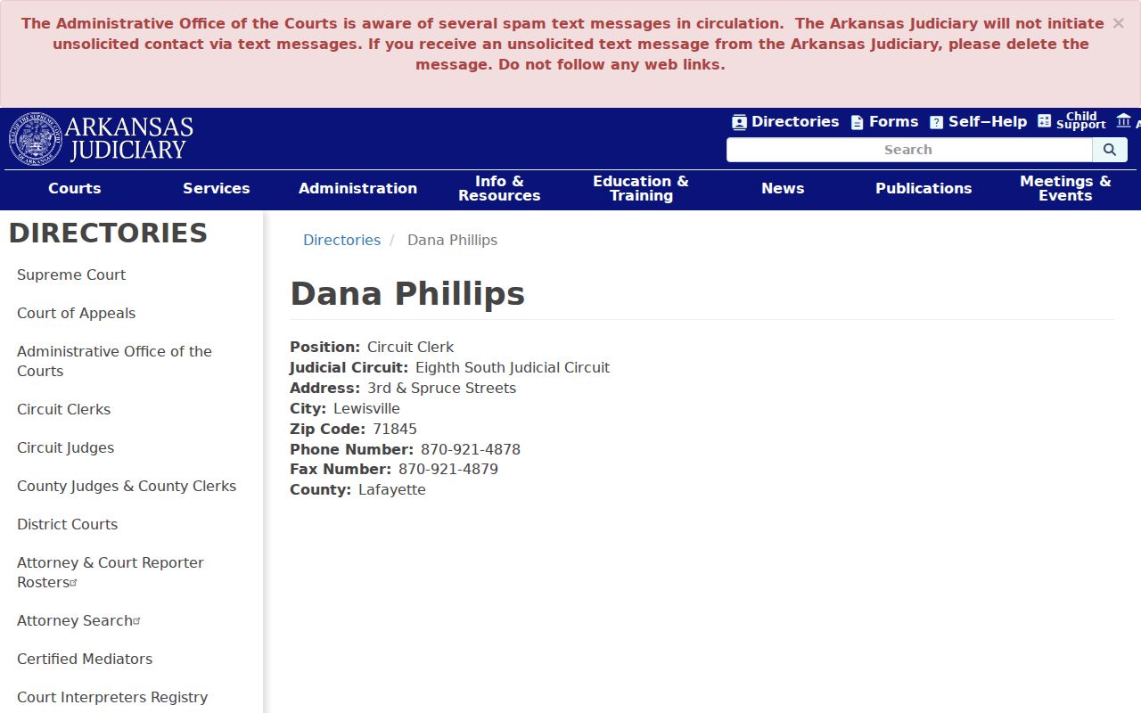 Lafayette County Circuit Clerk docket contact