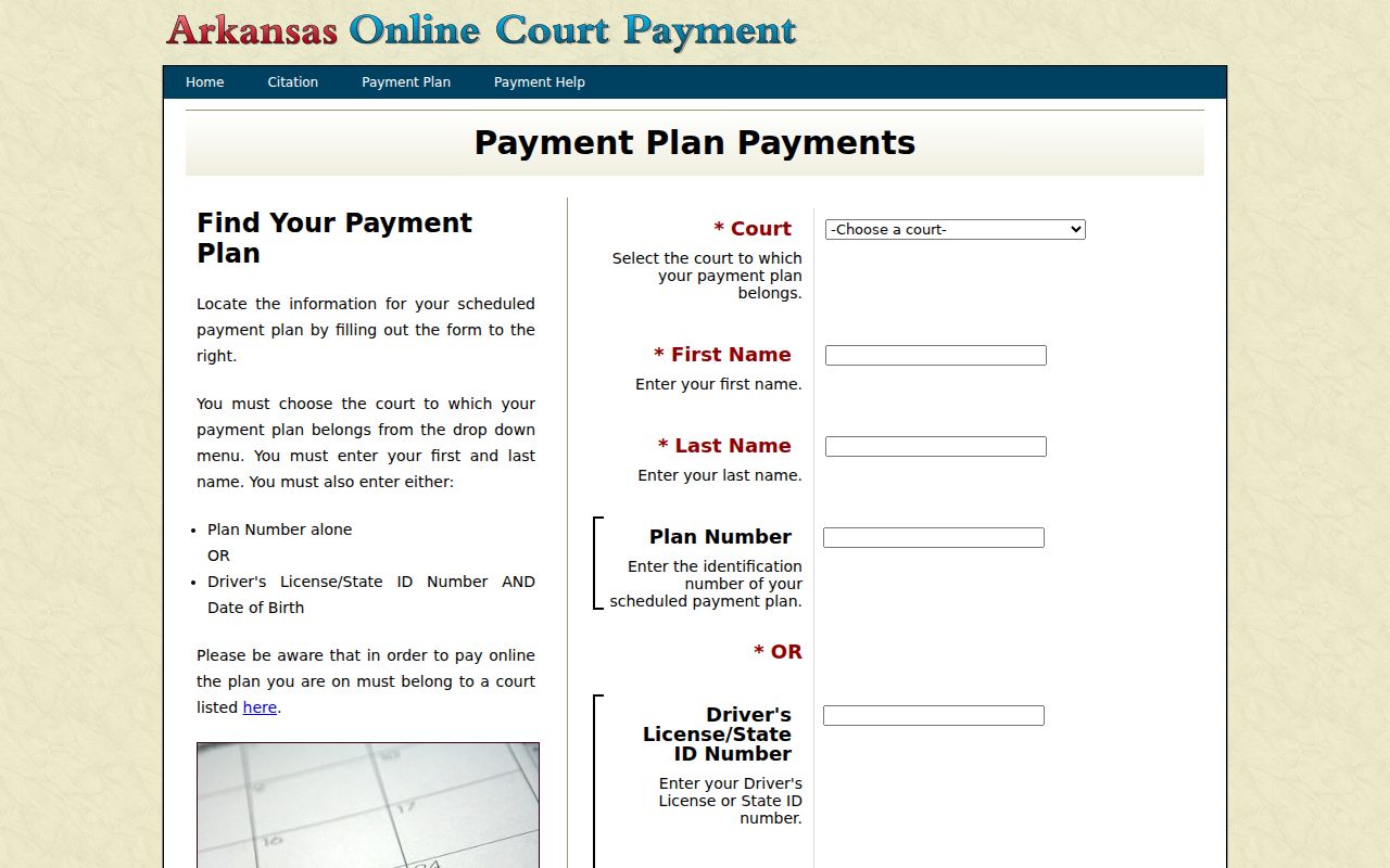 Lafayette County traffic court records payment plan query